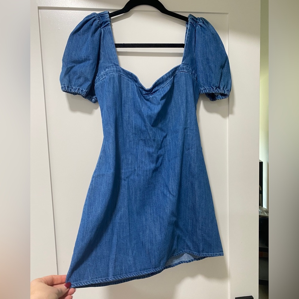 NWT! Zara denim tie back dress small